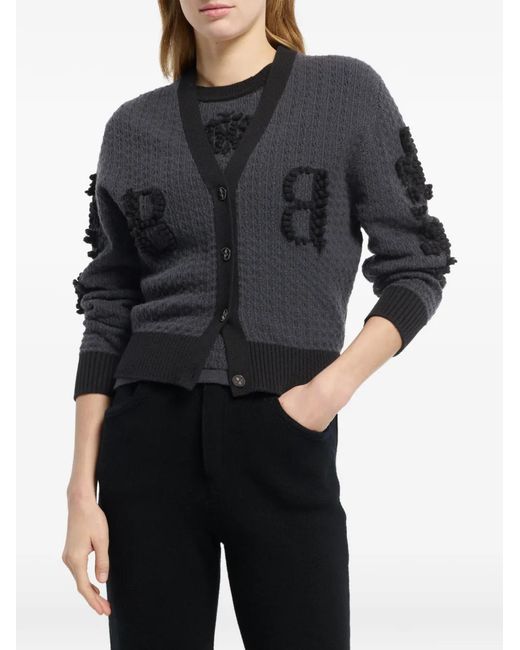Barrie Black B-Logo Cashmere Cardigan
