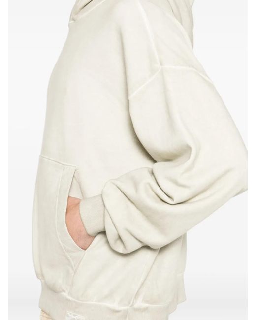 Izzue White Appliqué-Detail Cotton Hoodie for men