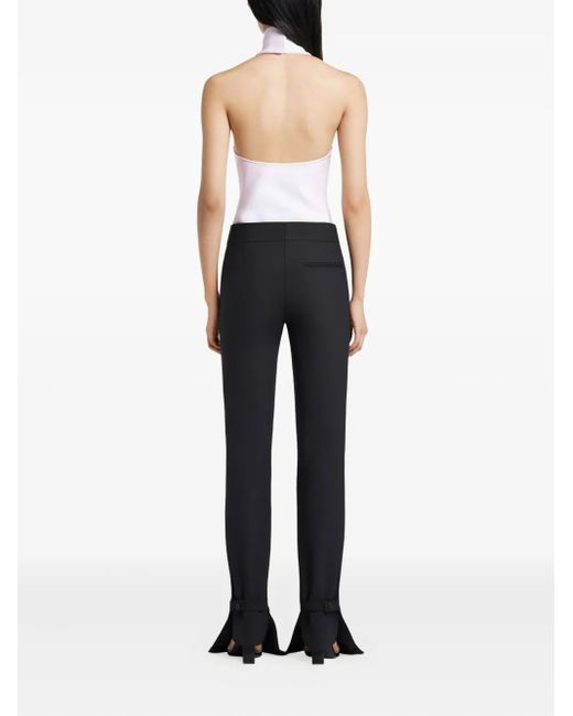 Courreges White Halterneck Embroidered Bodysuit