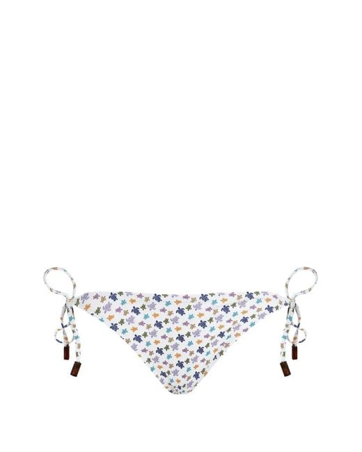 Vilebrequin White Bas De Bikini Micro Ronde Des Tortues