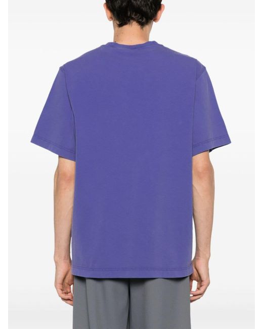 Burberry Blue Equestrian Knight-motif Cotton T-shirt for men
