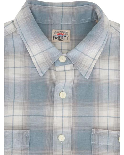 メンズ Faherty Brand チェック シャツ Blue