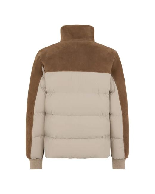Moorer Natural Shearling Panelled Bomber Jacket for men