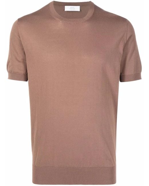 Mauro Ottaviani Brown Round Neck T-Shirt for men