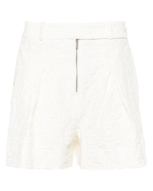 Jil Sander White High-Waisted Structured Cotton Shorts