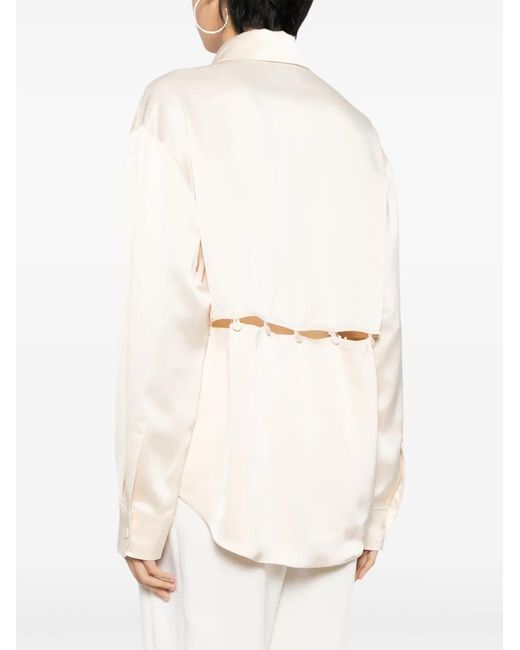 Nanushka Natural Maxon Satin Blouse
