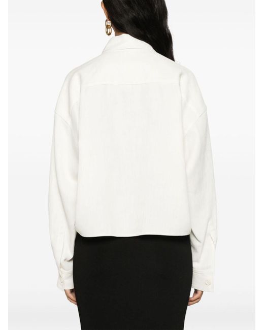Robe-chemise en lin à boutonnière Fabiana Filippi en coloris White