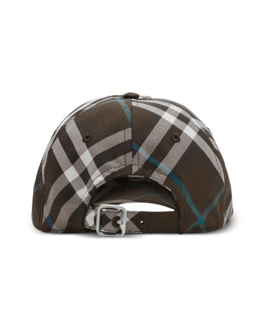 Burberry Brown Ekd Checked Baseball Cap