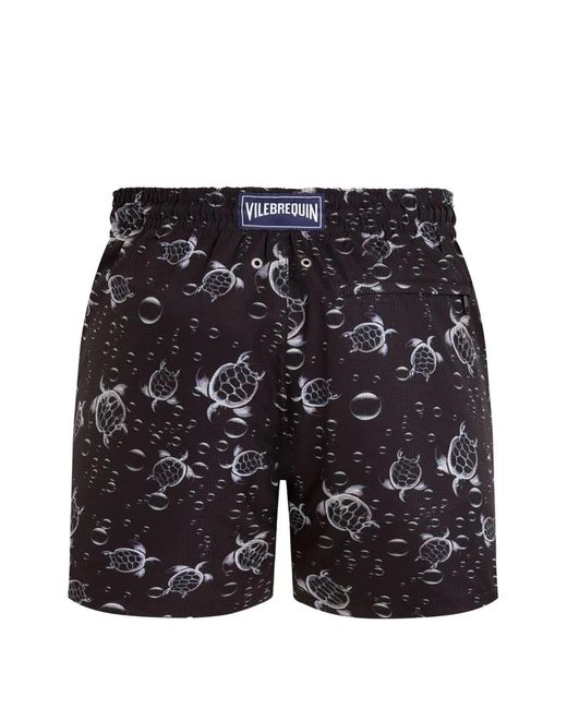 Vilebrequin Black Turtle-Print Drawstring Shorts for men