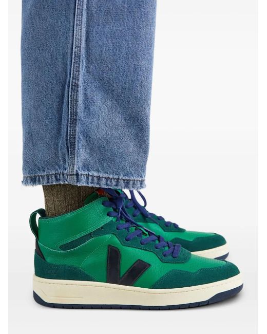 Veja Green V-95 V-Logo High-Top Trainers