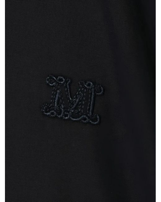 Max Mara Black Embroidered-Logo Long-Sleeve Shirt