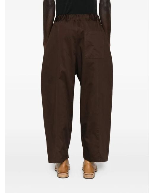 SAGE NATION Brown Box-Pleat Elasticated-Waist Pants for men