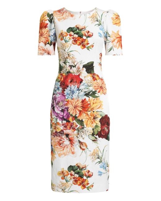 Dolce & Gabbana フローラル ドレス White
