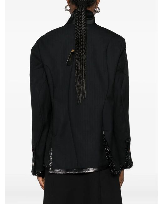 Undercover Black Sequin-Embellished Blazer