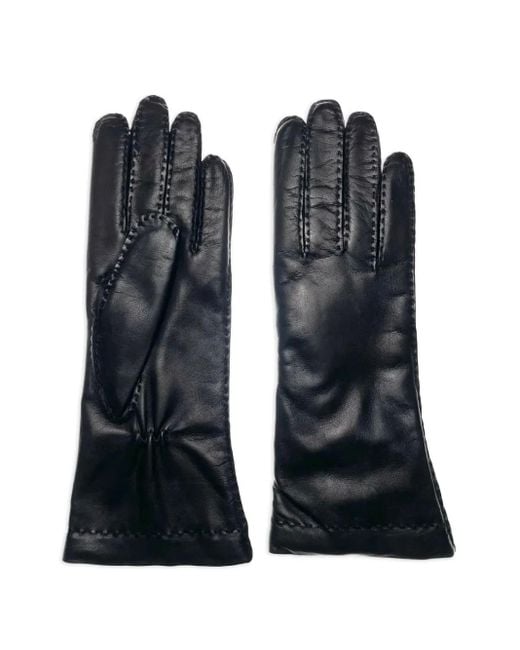 Restelli Black Leather Gloves