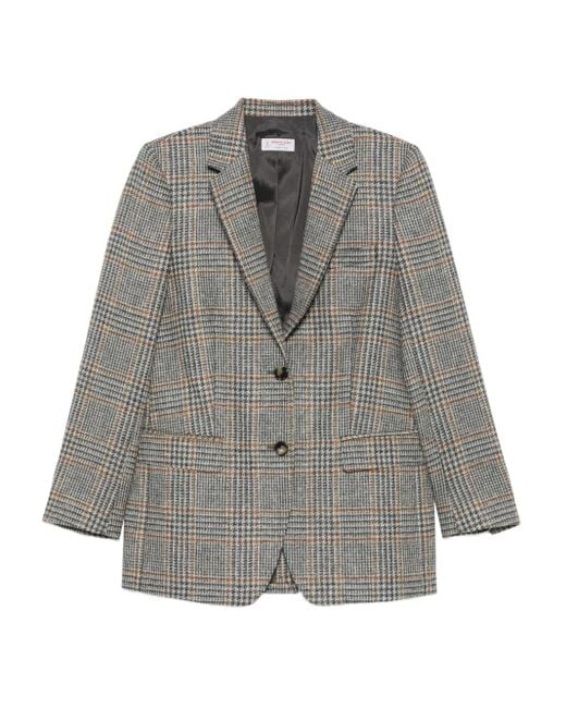 Alberto Biani Gray Checked Button Jacket