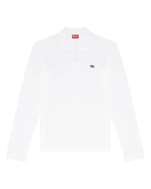 DIESEL White T-Smith Cotton Polo Shirt for men