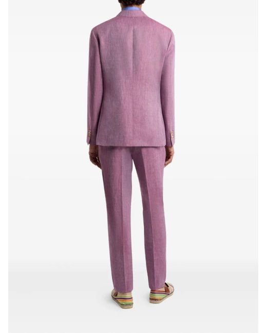 Etro Purple Slub-Texture Blazer for men