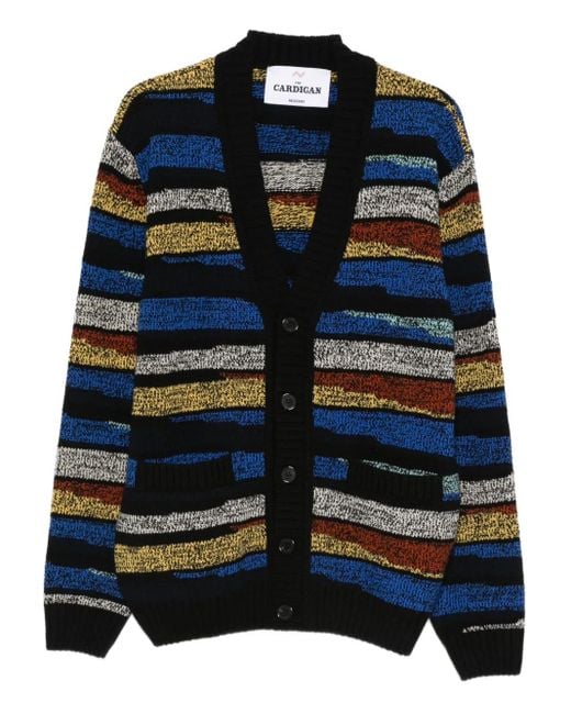 Missoni Blue Striped-Pattern Cardigan for men