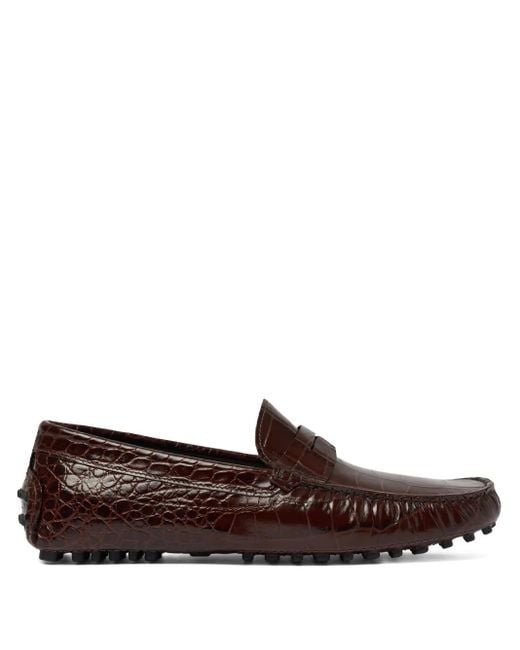 Scarosso Brown Leather Loafers for men