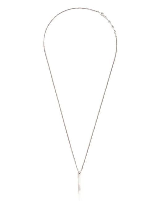 MM6 by Maison Margiela White Minimal Pendant Necklace