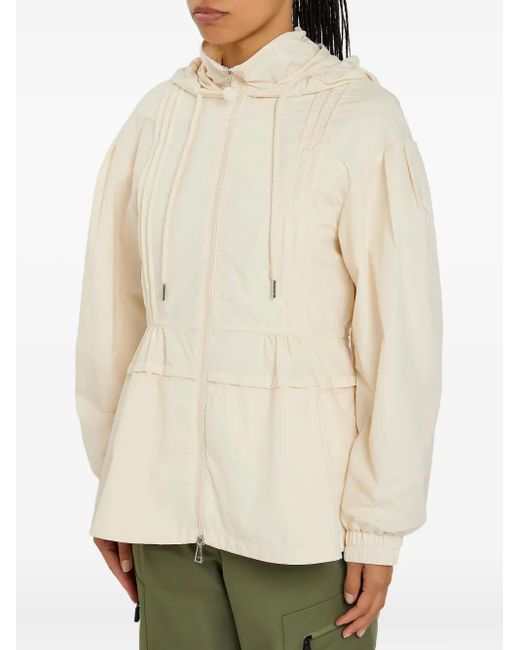 Moncler Natural Pleated Hooded Jacket