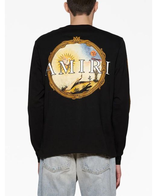 Amiri Black Long Sleeve Alchemy Frame T-shirt for men