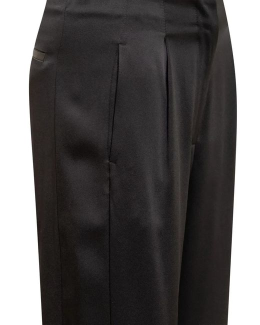 MSGM Black Satin Trousers
