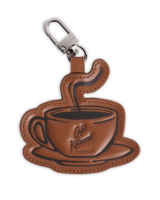 Café Kitsuné Brown Leather Keyring