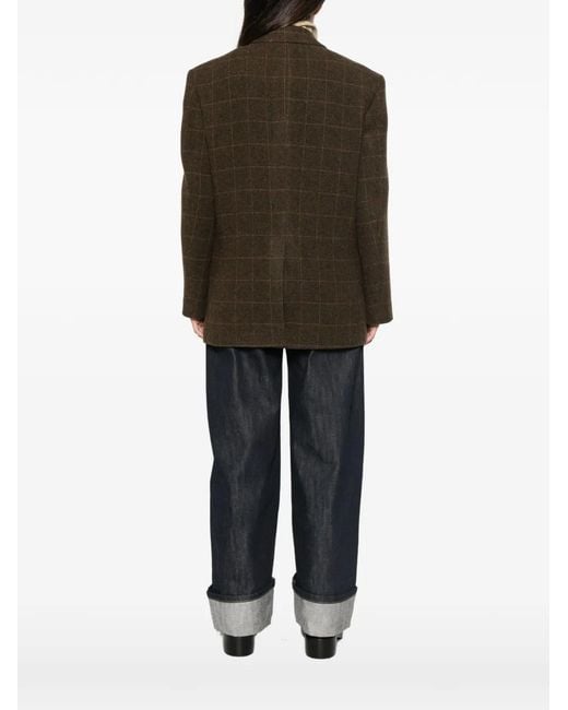 Rohe Brown Oversized Check Blazer
