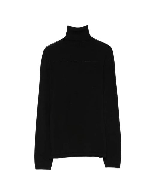 D.exterior Black Roll-Neck Wool Sweater