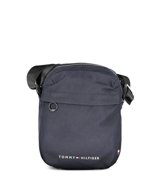 Tommy Hilfiger Blue Logo-Print Messenger Bag for men