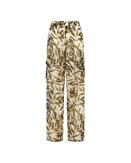 Herno Metallic Floral-Print Straight-Leg Trousers