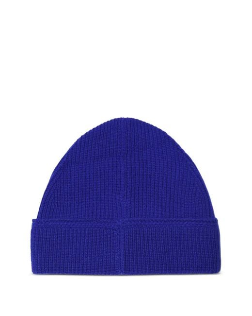 Paura Blue Ribbed Beanie for men