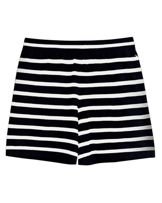 Chinti & Parker Black Striped Knitted Shorts