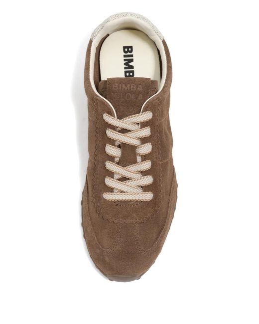 Bimba Y Lola Brown Lace-Up Panelled Sneakers