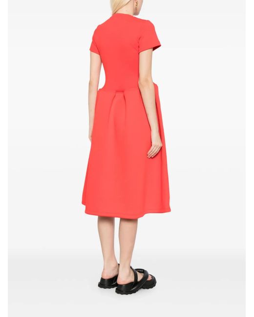 Melitta Baumeister Short-Sleeve Flared Midi Dress