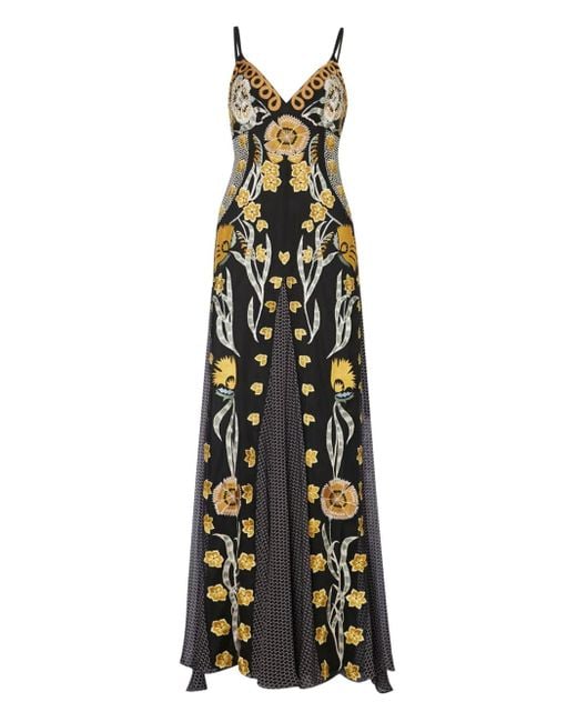 Temperley London Remi フローラル マキシドレス Black