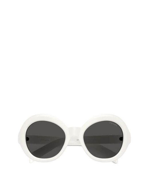 Prada Gray Round-Frame Sunglasses