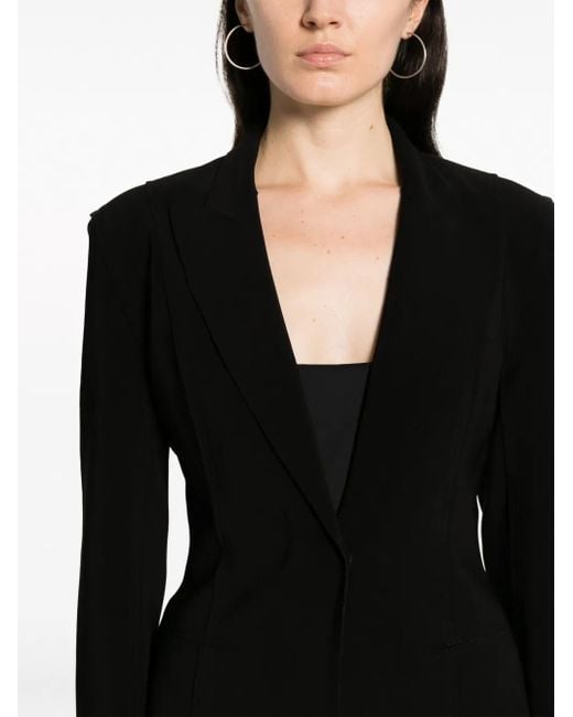 Norma Kamali Black Single-Breasted Tailored Blazer