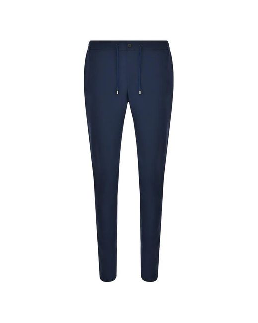 Pal Zileri Blue Drawstring-Waist Tapered Trousers for men