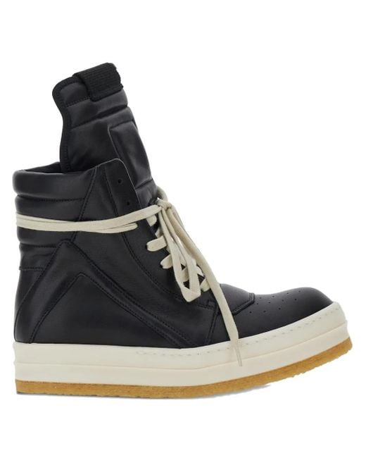 Rick Owens Geobasket Sneakers Met Ritssluiting in het Black