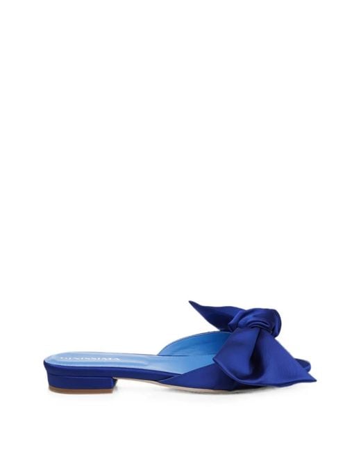Ginissima Blue Vesa Bow-Detail Ballet Flats