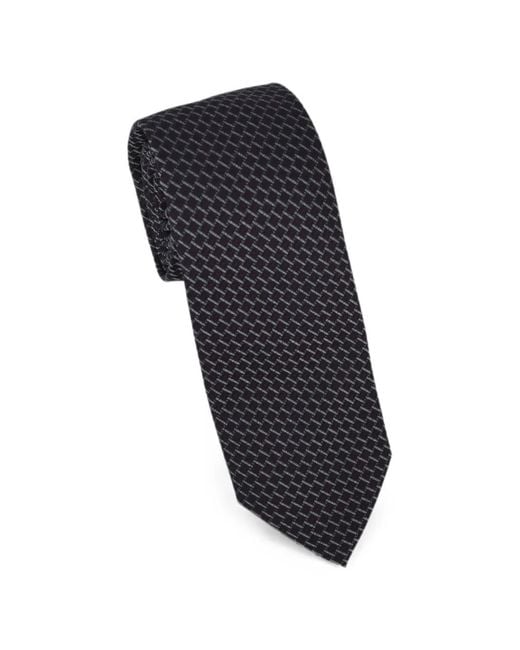Pal Zileri Blue Geometric-Pattern Silk Tie for men
