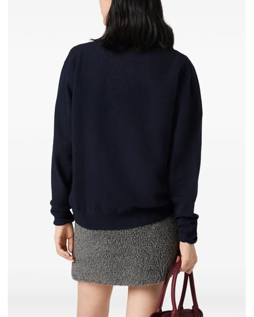 Miu Miu Blue Wool And Cashmere Sweater