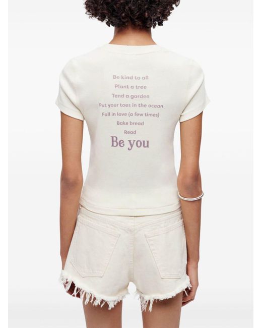 Re/done White X Pamela Anderson Cotton T-shirt