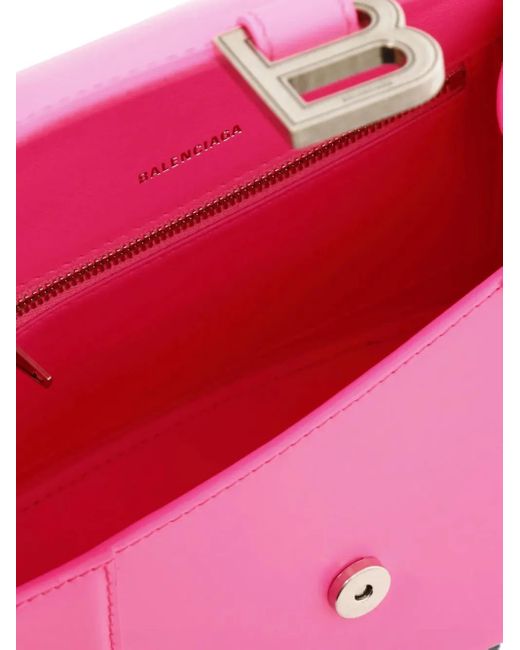 Balenciaga Pink Hourglass Logo-Detail Tote Bag