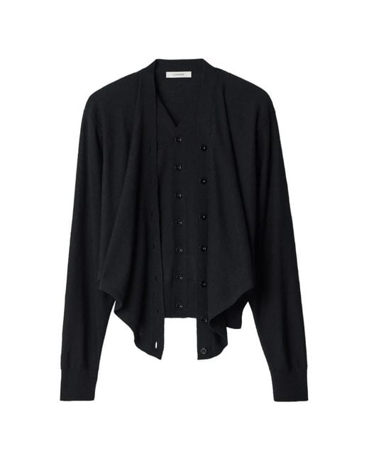 Lemaire Black Trompe-L'Œil Cardigan