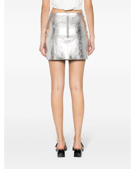 P.A.R.O.S.H. Gray Metallic Mini Skirt