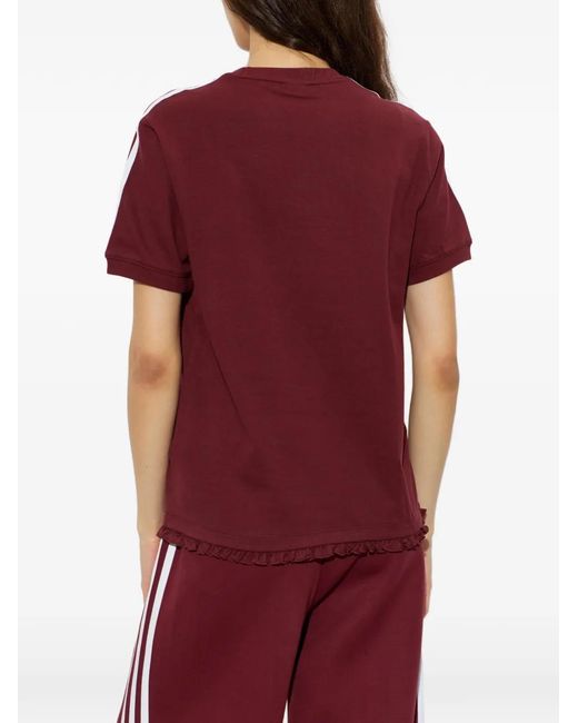 Adidas Ruffle-Trim Logo-Embroidered T-Shirt